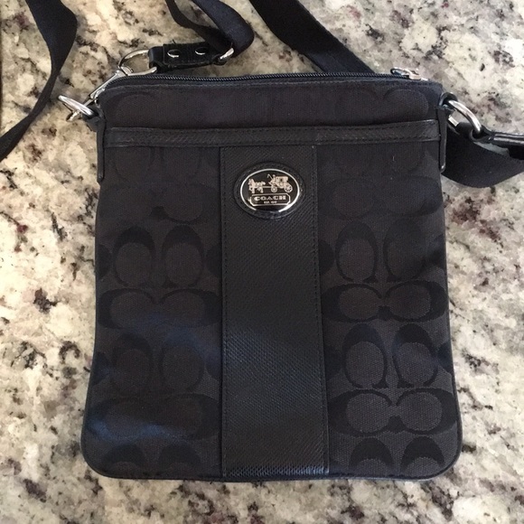 Coach Handbags - Coach Black Signature Canvas Crossbody